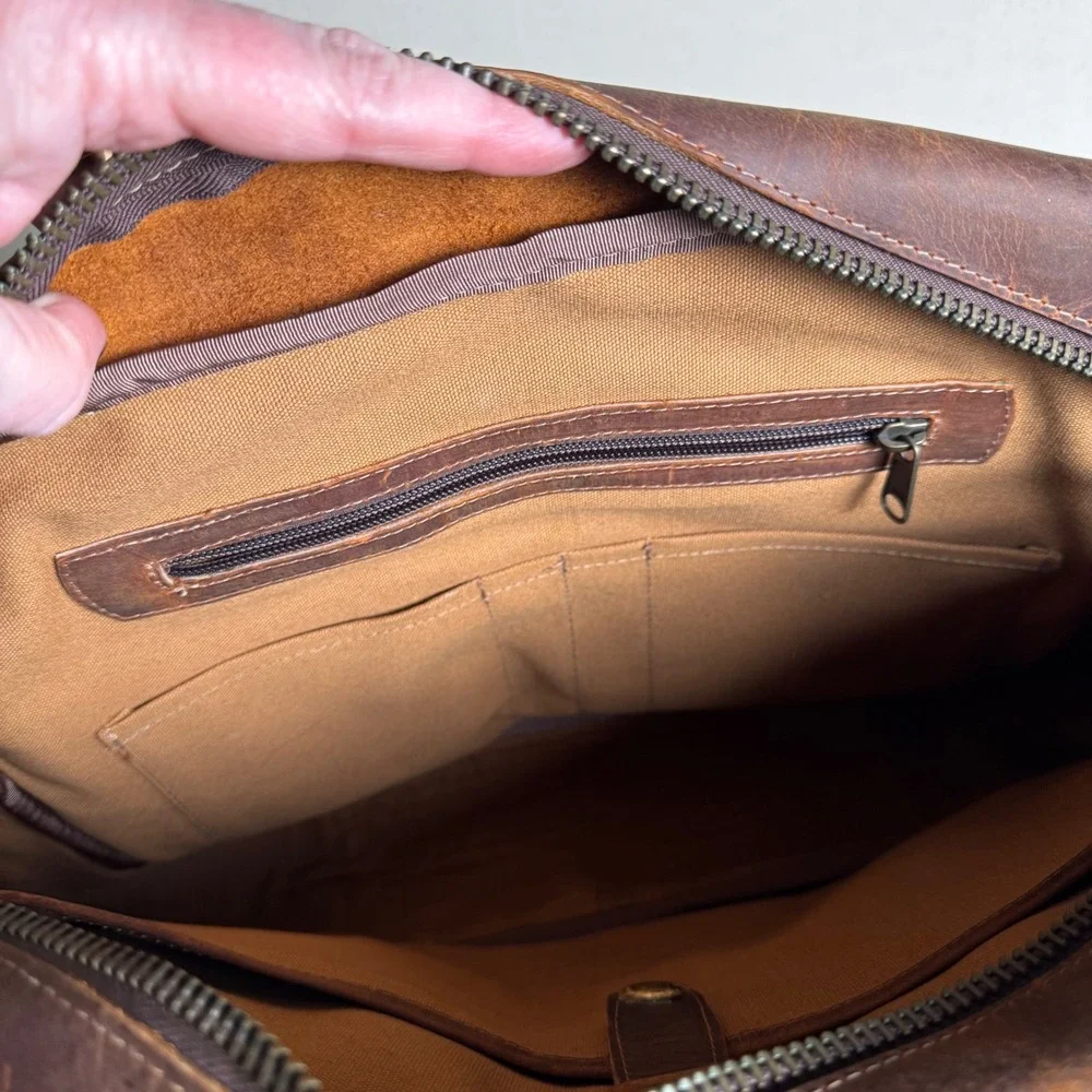 Authentic Vtg Heavy Leather NRA Expedition Gear Range Safari Bag 16x11x4